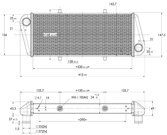 New 997 083 radiator